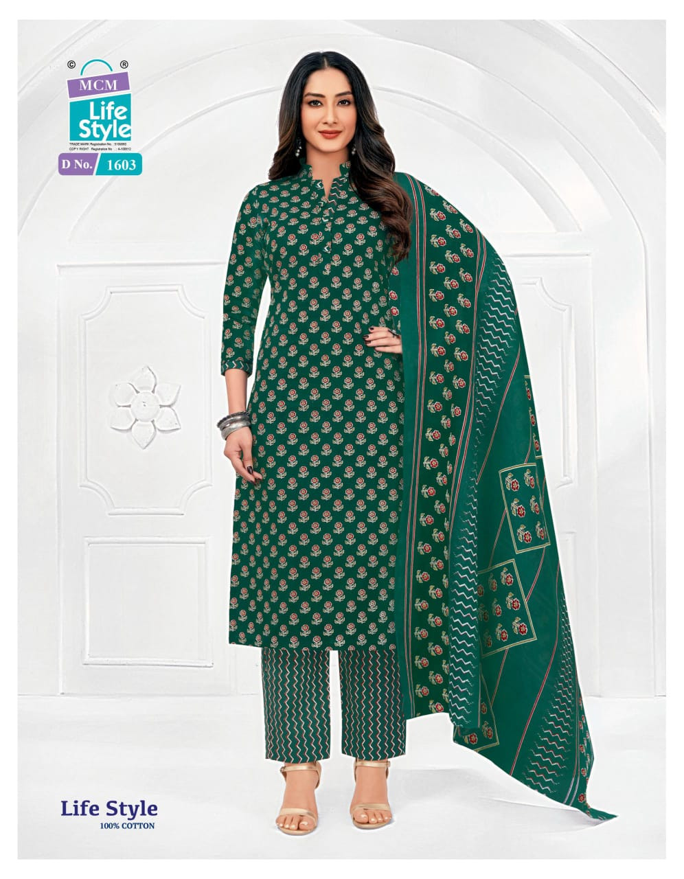 Forest Green Cotton Printed  cotton Suit Set