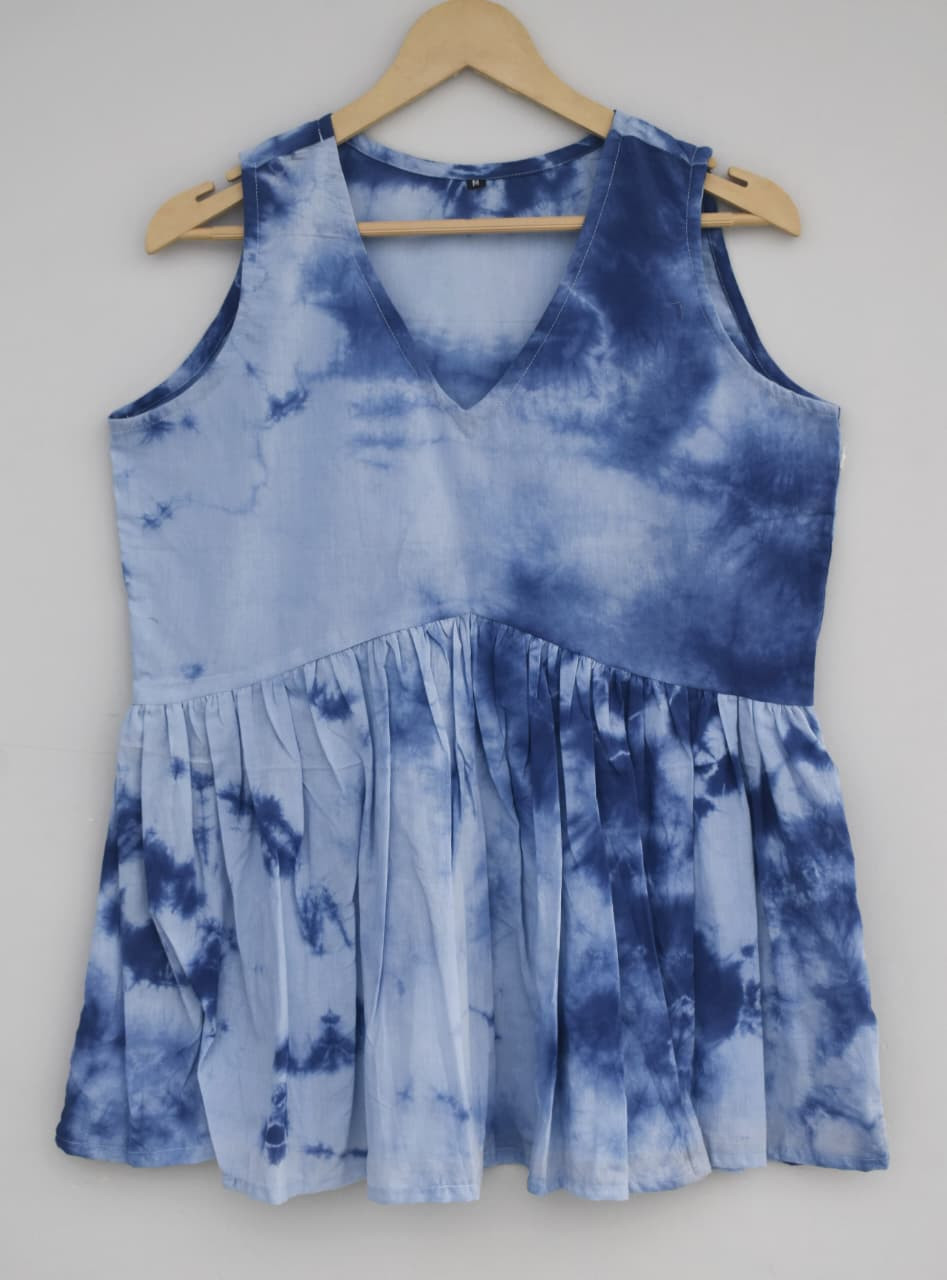 Okhai 'Blue Whale' Pure Cotton Tie and Dye Dress