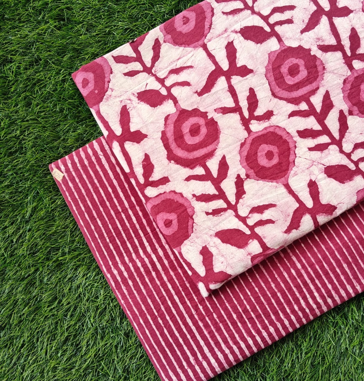 Ruby Blossom Handblock Suit Top 2.50 MTR Bottom 2.50 MTR