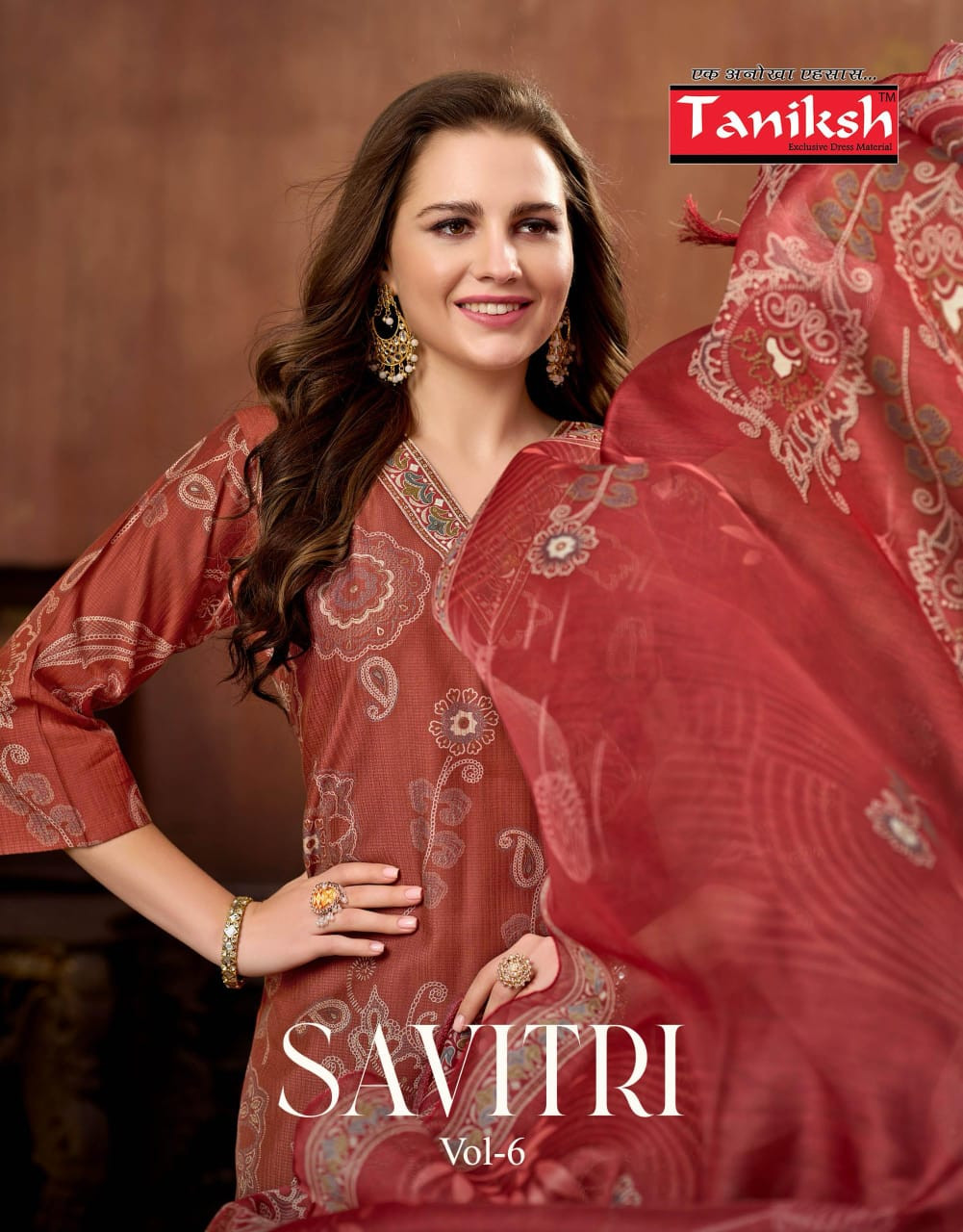 Taniksh Savitri suit in maroon with floral print